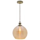 Modern Vintage Smoked Gold Ribbed Glass Globe Ceiling Pendant Lamp Shade K408