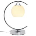 Arch Chrome Table Lamp Opaque Glass Globe Shade Opal Sphere T503