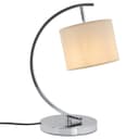 Modern Arched Chrome Table Lamp Fabric Lamp Shade Cream Drum T504