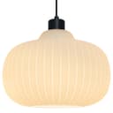 Oval Globe Ceiling Pendant Light Ribbed Opal Glass Lamp Shade K416