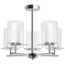 Fixed 5 Lights Chrome Ceiling Light Semi Flush Glass Shade Lantern Chandelier K415