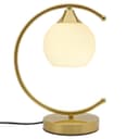 Arch Brass Table Lamp Opaque Glass Globe Shade Opal Sphere T515