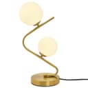Retro Brass Twin Opaque Frosted Glass Globe Table Lamp T516