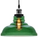 Industrial Smoked Green Glass Ceiling Pendant Light Bowl Lamp Shade K422