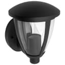 Outdoor Upward Wall Light Black Lantern Clear Diffuser IP44 ZLC380