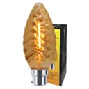 1w LED Twisted Candle B22 Vintage Filament Light Bulb Smoke Glass
