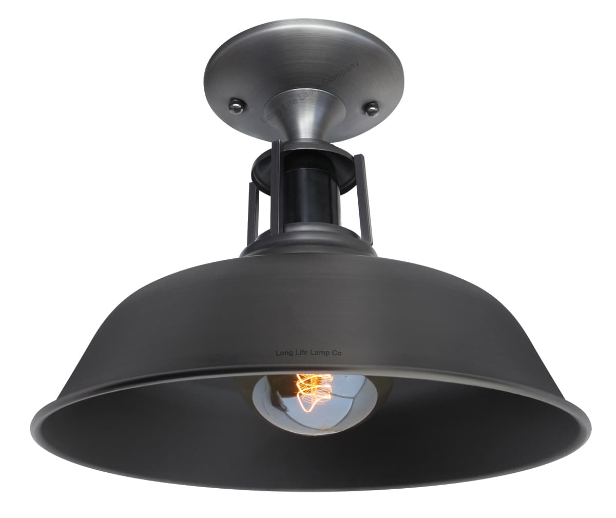Vintage Retro Industrial Flush Mount Farmhouse Pewter Ceiling Light Shade