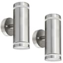 2 x Outdoor Double Wall Lights Stainless Steel GU10 Fitment