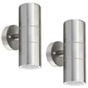2 X Modern Outdoor Stainless Steel Double Wall Light ZLC03