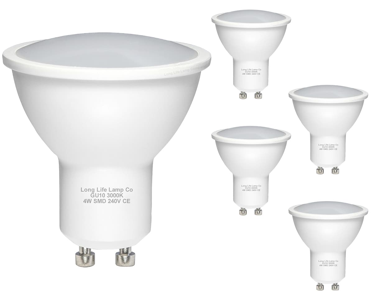  5 PACK 4w SMD LED GU10 Light Bulb High Brightness warm white