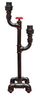 Vintage Industrial Rustic Copper Water Pipe Tap Style Bedside Table Lamp 