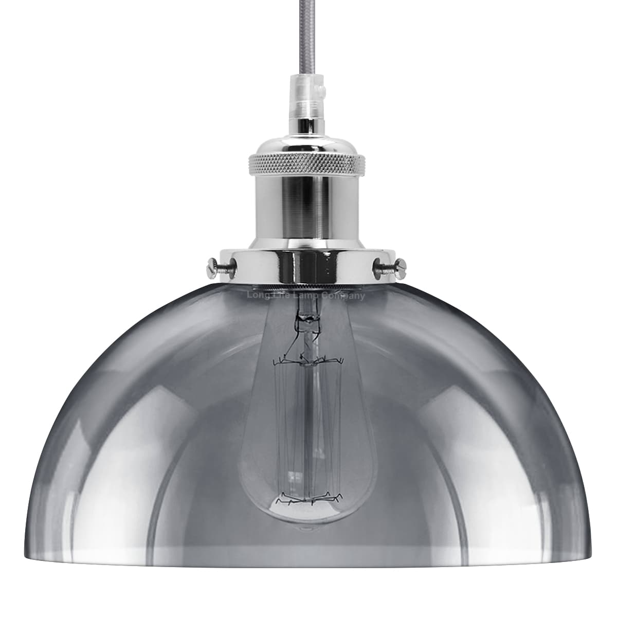 Industrial Vintage Glass Pendant Ceiling Light Shade Smoke Grey 