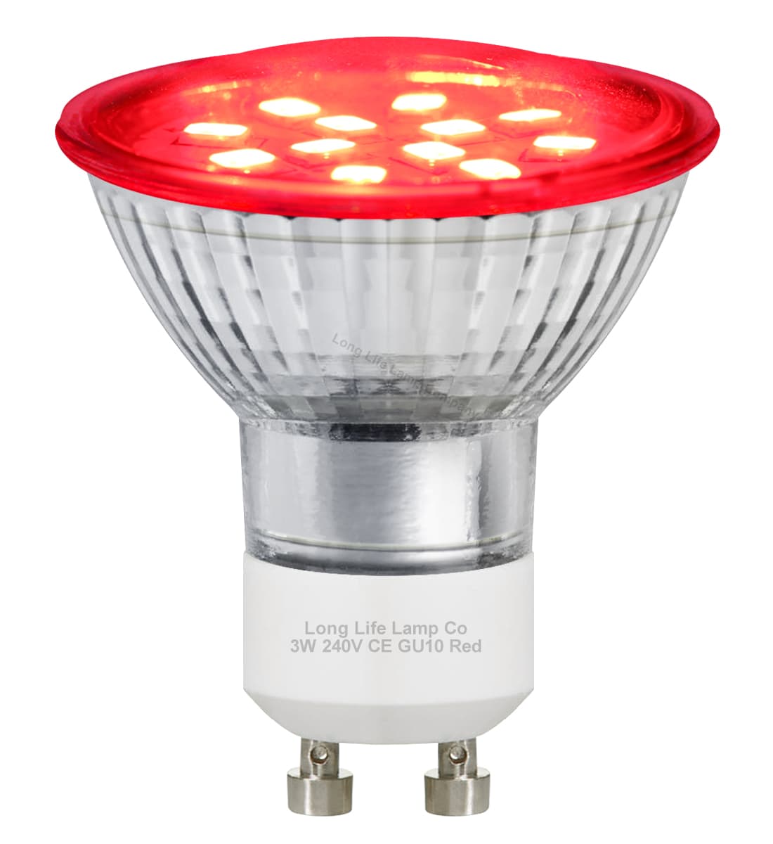 3w Red GU10 LED Colour Light Bulb 