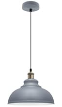 Vintage Ceiling Pendant Light Shade Grey Metal Brass Holder 