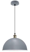 Large Vintage Ceiling Pendant Light Shade Grey Finish Antique Brass Holder 