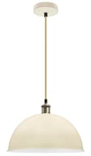 Large Vintage Ceiling Pendant Light Shade Metal Cream Finish 