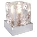 Ambient Glass Cube Touch Dimmable Table Lamp Chrome Base with Free G9 25w Bulb 