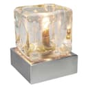 Ambient Glass Ice Cube Touch Dimmable Table Lamp Chrome Brush Satin Base with G9 Bulb 