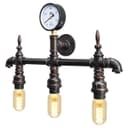 Vintage Rustic Industrial Water Pipe Wall Light with Gauge M0192P 