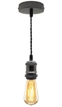 Industrial Vintage Ceiling Pendant Lamp Holder Black Nickel E27 Fitting M0219