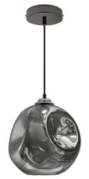 Modern Melting Glass Globe Ceiling Pendant Light Lava Shade Smoked Grey Black Nickel H3013