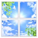 175W 4 Set Blue Sky LED Ceiling Recessed Panel 600 x 600 Sun Birds Cloud Sky Scene SKY03