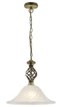 Vintage Antique Brass Ceiling Pendant Light Frosted Glass Fixture Chain Suspended H3123
