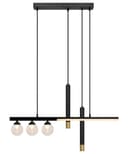 LED Bar 5 Light Black Ceiling Pendant Light Mini Glass Globes Slim Tubular H3135