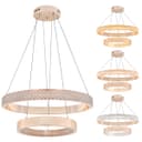 Modern 40W LED 2 Ring Ceiling Pendant Light Gold Round Chandelier 3 CCT K404