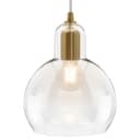 Modern Retro Ceiling Brass Pendant Light Transparent Globe Glass Lamp Shade K427