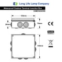 Large IP55 Waterproof Outdoor Terminal Junction Box 150mm x 150mm