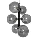  6 Cluster Smoked Grey Glass Globe Lamp Shades Black Ceiling Pendant Light K442