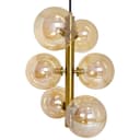 6 Cluster Amber Glass Globe Lamp Shades Brass Ceiling Pendant Light K443