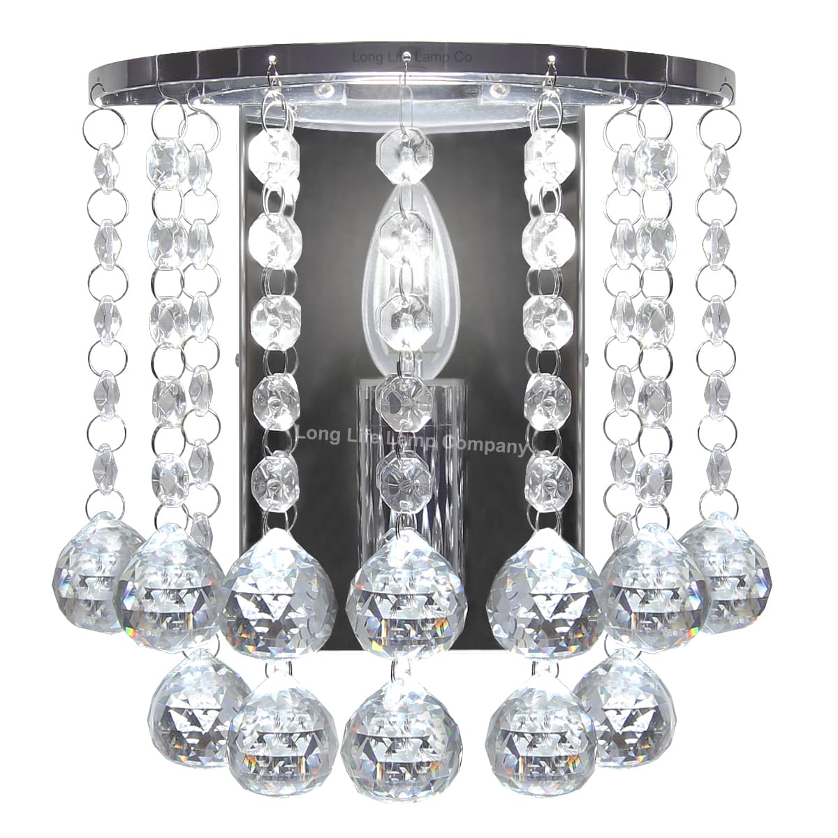 Modern Polished Chrome Crystal Droplet Chandelier Candle Wall Light Decor Lamp 