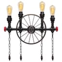 Vintage Industrial Water Pipe Wall Light Steampunk Nautical Wheel M0159