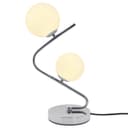 Modern Chrome Twin Opaque Frosted Glass Globe Table Lamp T506