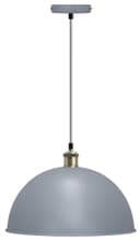 Large Vintage Ceiling Pendant Light Shade Grey Finish Antique Brass Holder 