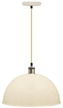 Large Vintage Ceiling Pendant Light Shade Metal Cream Finish 