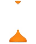 Orange Lamp Shade Ceiling Pendant Light Metal Dome Gloss Finish 