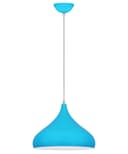Light Blue Lamp Shade Ceiling Pendant Light Metal Dome Gloss Finish 
