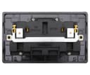 Double Wall Socket Switched Black Nickel 2 Gang Screwless 13a Double Pole N410GME