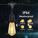 10 metre Outdoor String Light Bulb Holders 10 Lamp Weatherproof Festoon Light Fittings 