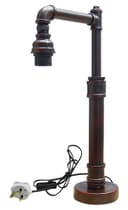 Vintage Industrial Water Pipe Table Lamp Copper Rustic Bedside Desk Lamp 