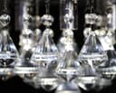 Modern Round Chandelier Ceiling Light Crystal Rain Droplet Reflective Silver Base 