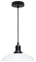 Retro Vintage White Ceiling Light Shade Metal Industrial Hanging Pendant Light Black Fitting 