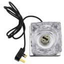 Ambient Glass Cube Touch Dimmable Table Lamp Chrome Base with Free G9 25w Bulb 