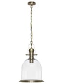 Vintage Clear Glass Pendant Light Antique Brass Bell Ceiling Lampshade Retro Industrial 