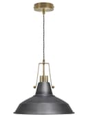 Industrial Antique Brass Ceiling Pendant Light Pewter Grey M0175