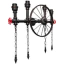 Vintage Industrial Water Pipe Wall Light Steampunk Nautical Wheel M0159