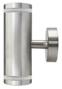 2 x Outdoor Double Wall Lights Stainless Steel GU10 Fitment